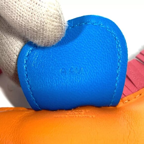 HERMES Bag Charm Rodeo GM Key Holder charm Anyo Miro blue/Orange x pink - Picture 3 of 10